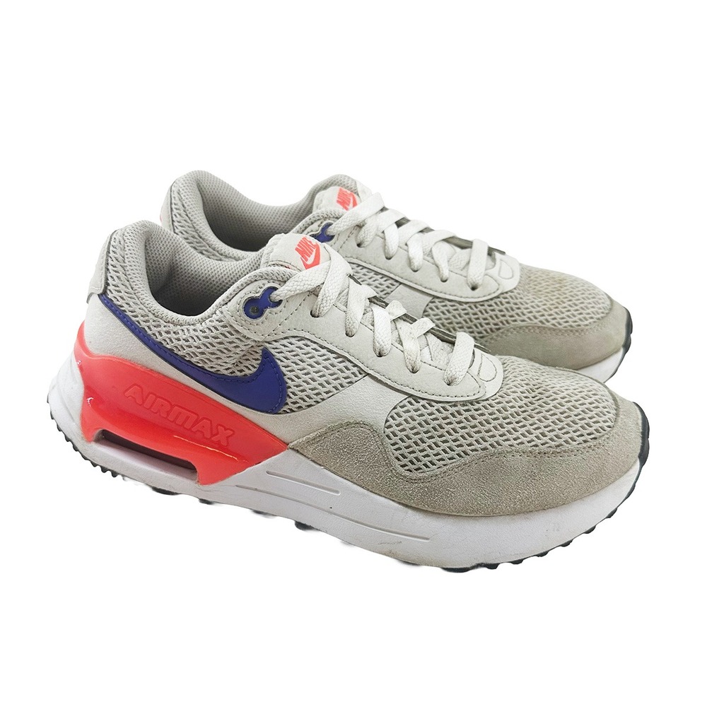 NIKE Air Max Systm Sneakers • Women's 8 • white,‎ orange, blue
